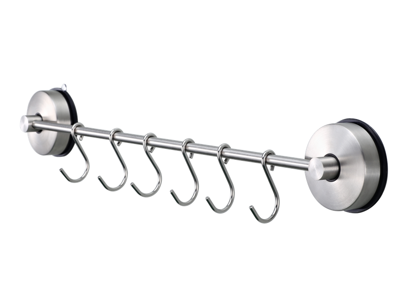 Suction Cup Rail with 6 Sliding Hooks