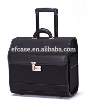 MIDDLE SIZE BLACK NYLON TROLLEY EASY CARRYING FLIGHT CASE WITH WHEELS AND HANDLE