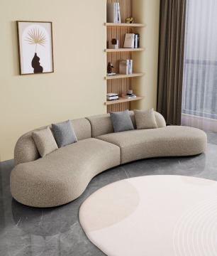 Giường sofa nhung hiện đại cong của Scandinavia