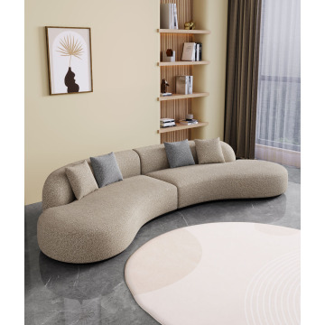 Cama de terciopelo moderno curvado escandinavo