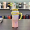 Straw large capacity giant handle insulated cup