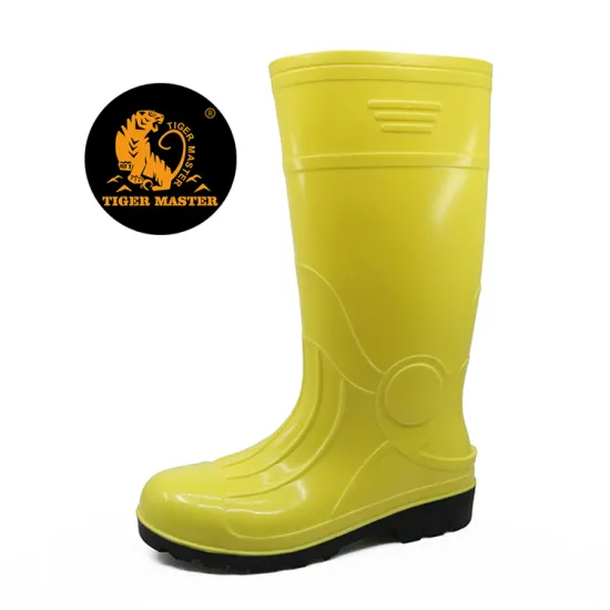 Yellow PVC glitter safety rain gumboots