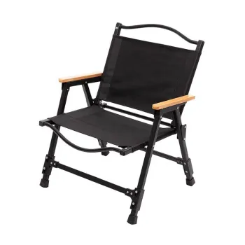 New Black Aluminum Collapsible Outdoor Folding Camping Chair for Hiking and Kermit Camping