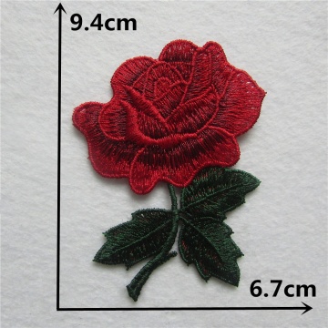 Пользовательская 3d вышивка роз в мультяшном стиле Iron on Patch