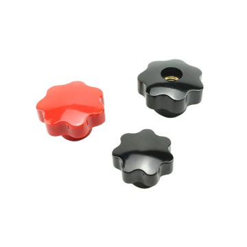 Black Bakelite Seven Lobe Star Shape Brass Thread Clamping Knob M6 M8 M10
