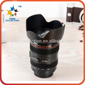 Camera Lens Cup Coffee Tea Travel Mug Stainless Steel Thermos & Lens Lid
