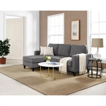 Reversible Small Living Room Sofy Fabric Upholstered Sectional Sofa Sets