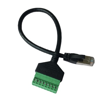 8 Pin RJ45 Male to Green Screw Terminal Ethernet Network Extension Cable