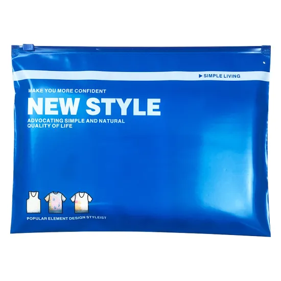 Slider ziplock plastic bag for T-shirt