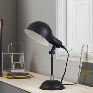 Bauhaus Style Iron Dome Bedside Table Lamp for Study Desk