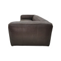 Leather three seater sofa