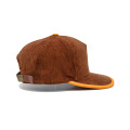 5 Panel Brown Corduroy Snapback Cap