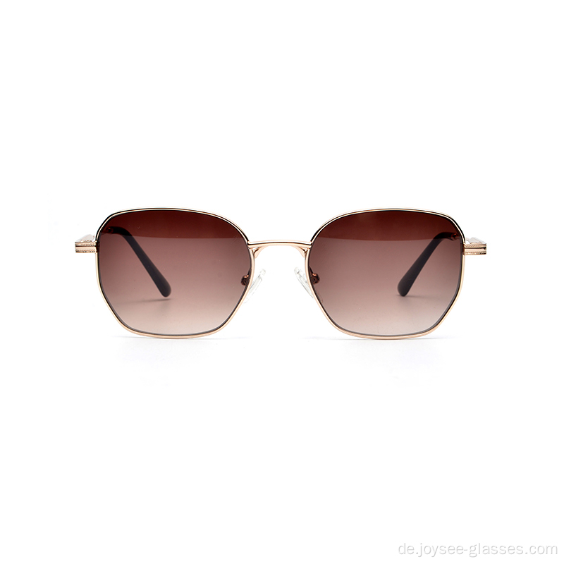 Klassische Vollrandroundform Anti UV400 handgefertigte Metall Sonnenbrille