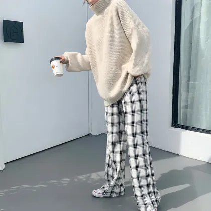 Women's loose lazy turtleneck sweater