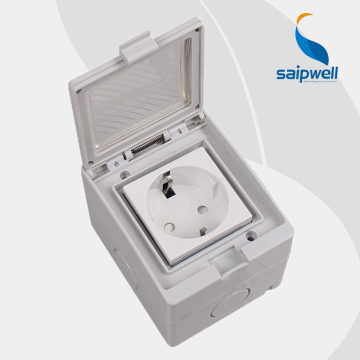 Germany Style 250V/16A IP55 Double Control Waterproof Switch Socket (SP-SR)