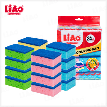 LiAo 9×6cm Sponge Scouring Pad -24 PCS