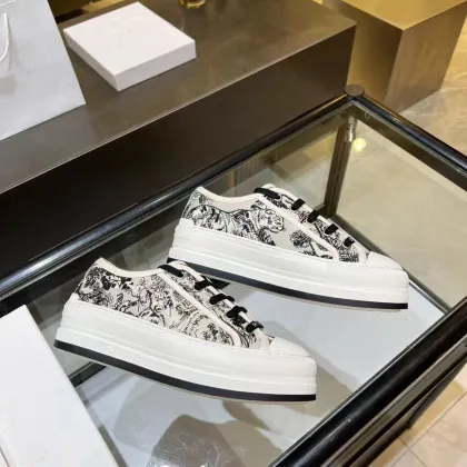 Wholesale Luxury Designer Canvas Sneakers - Thick-Soled Embroidered Lace-Up Casual Shoes for Men and Women