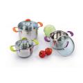 6 pieces stainless steel Casserole With Silicone Handles