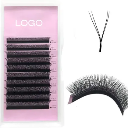 Wholesale Wholesale Competitive Popular Custom Logo Yy Eyelash Extensions: Dark Black Faux Mink Lash Extension Yy 2D Lashes