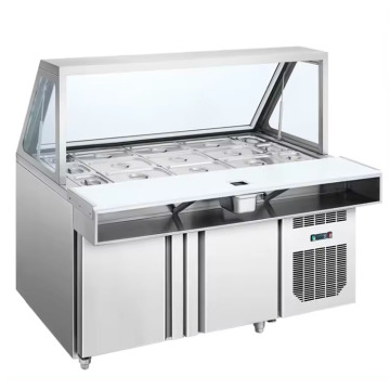 Single Door Glass Display Cooler Refrigerator for Salad