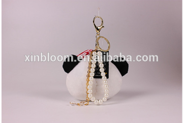 creative lovely cute panda head butterfly pearl necklace and hatcar bag key-chain hanging pendant