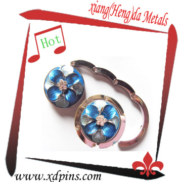 custom fashion flower shaped metal purse hook 