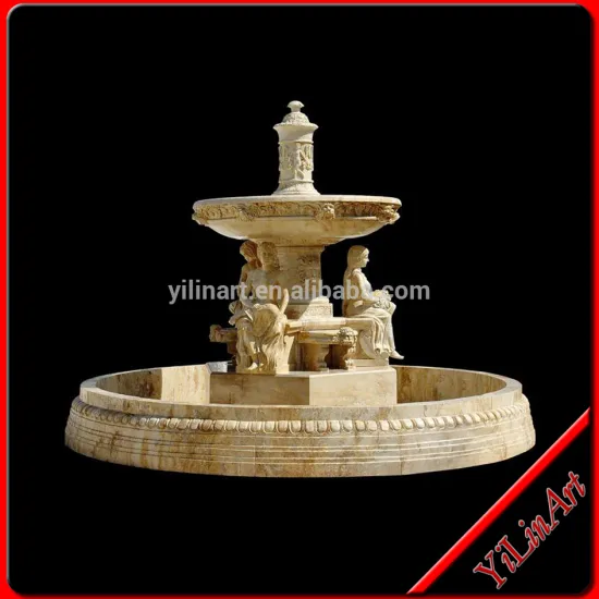 Yellow Marble Stone Garden Water Fountain Sculpture