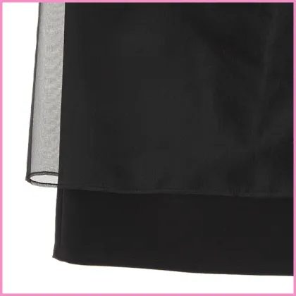 elegant chiffon with front crape double layers long skirt