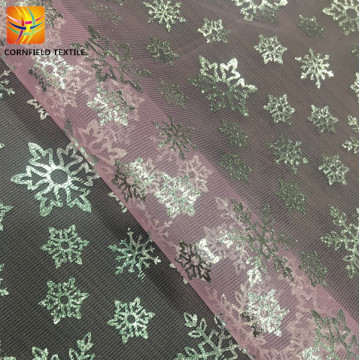 Nice snowflower pattern mesh fabric