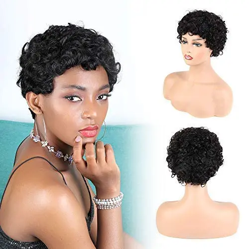 Short  DreamPack Afro Curly Wigs Pixie Braiding Crochet  Kinkys Curly Hair Wig Synthetic Soft Faux Locs Hair For Black Women