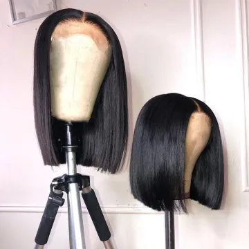 Short Lace Front Wigs 150% Density Brazilian Straight Bob Lace Frontal Wig Human Hair