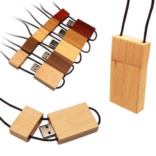 Wood Pen Drive Bulk Wooden USB Stick With Lanyard Manufactory