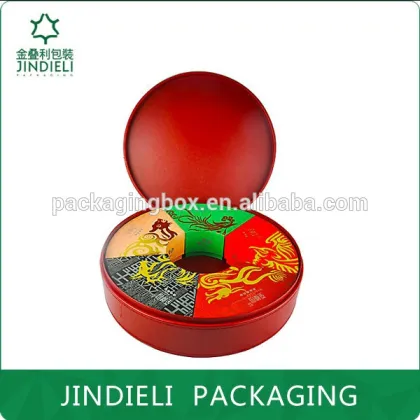 exquisite leather red round moon cake box