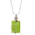 Natural Gemstone Agate Necklace with Silver Chain