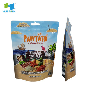 Kraft stand up pouched packaging with zipper