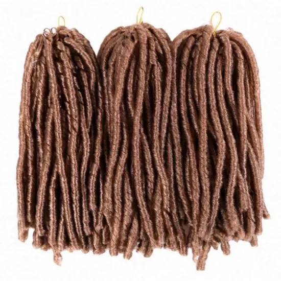 MYZYR 14Inch 15Strands Faux Locs Crochet Braids Hair Synthetic Braiding Soft Crochet Hair Extensions Burgundy Black Fiber