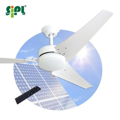60W Solar Powered Homestead Ceiling Fan with Brushless DC Motor and LED Light