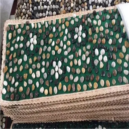 Polished Natural Pebble Stone Carpet Foot Massage Bath Mats