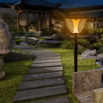 Solar LED Pillar Lights - Waterproof Outdoor Balcony Courtyard Stairway Post Lighting