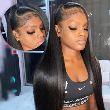 2021 Wholesale Human Hair Wigs 26inch Natural Black Cuticle Aligned Hair Wigs Human Hair Lace Front Wig For Black Woman