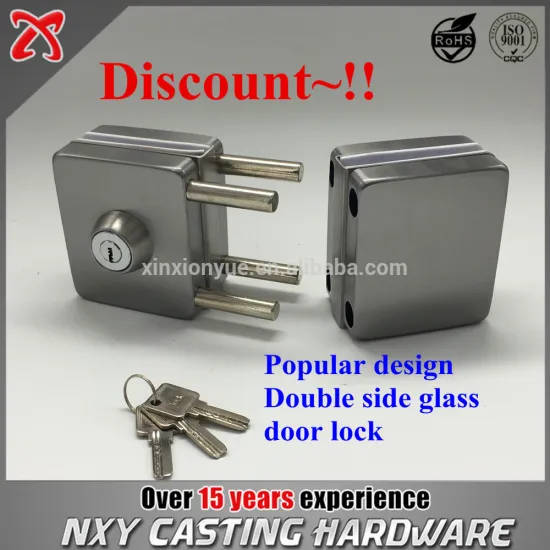 Square tempered double side glass door lock ,double side open
