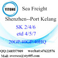 Mar del puerto de Shenzhen flete a Puerto Kelang