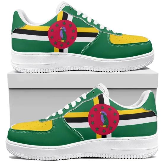 Breathable Custom Printed Sneakers for Men and Women - Dropshipping Dominica Flag Shoes