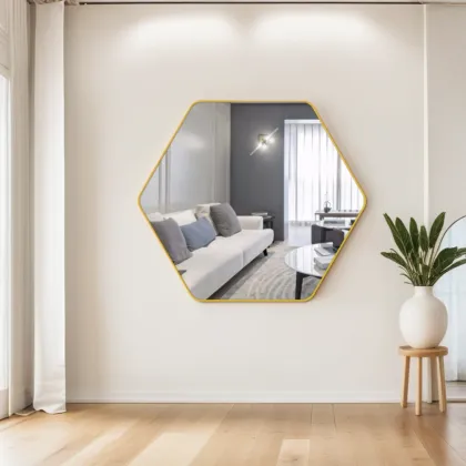 Gold Hexagon Wall Decor Hanging Mirrors