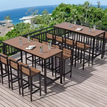 Aluminum Patio Drinking Chair for Outdoor Bar Table and High Bar Stool