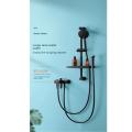 Bathroom 3-Function Brass Matte-Black Slide Bar Shower Set