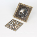 Elegant 5 Inch Brass Bathroom Shower Drain Square Floor Waste Trap