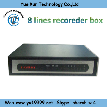 8 lines cell phone voice recorder box/ call recorder with 8G memory card