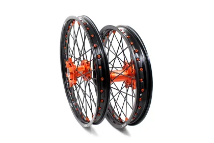 KKE Motorcycle Dirt Bike Wheels for KTM 125/450 EXC SX-F - Orange Hub Black Rim