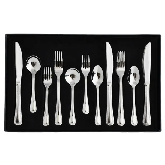 40-Piece Stainless Steel Flatware Set - Silver Dinner Spoons, Forks, and Knives